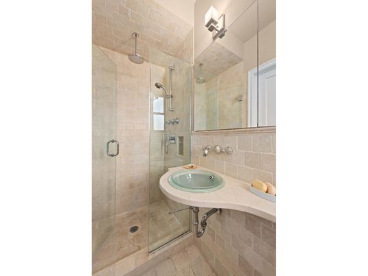 Bathroom, Glass Shower, Interior, Stone Walls
