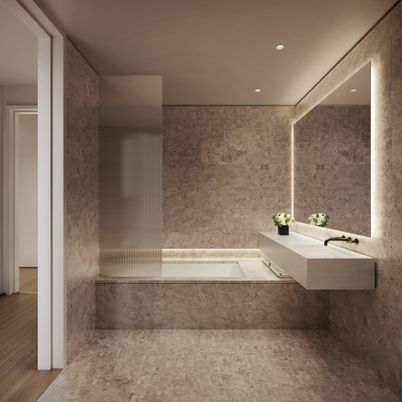 Bathroom, Interior, Recessed Lighting