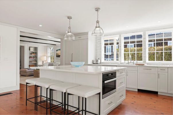 Interior, Kitchen, Living room, Pendant Lights, Recessed Lighting, Wood Texture Flooring