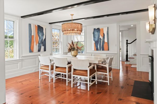 Chandelier, Dining room, Interior, Wood Texture Flooring