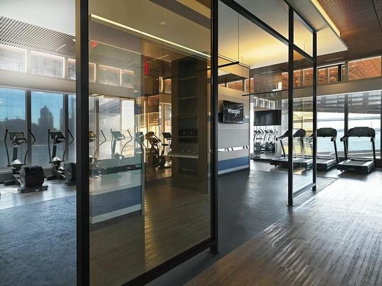 Fitness Equipment, Gym, Interior, Wood Texture Flooring