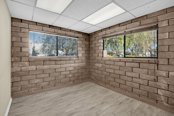 Empty room, Interior, Stone Walls, Wood Texture Flooring