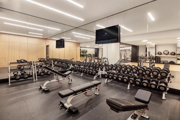 Fitness Equipment, Gym, Interior, Recessed Lighting