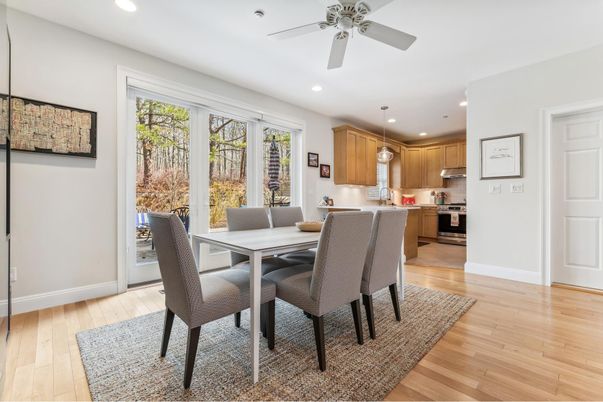 Dining room, Interior, Kitchen, Recessed Lighting, Wood Texture Flooring