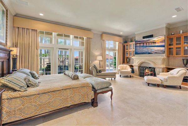 Bedroom, Fireplace, Interior, Recessed Lighting