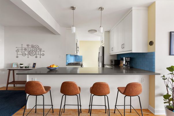 Interior, Kitchen, Pendant Lights, Stainless Steel Appliances, Wood Texture Flooring