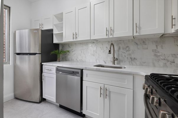Interior, Kitchen, Marble Walls, Stainless Steel Appliances
