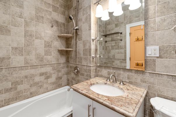 Bathroom, Glass Shower, Interior, Stone Walls
