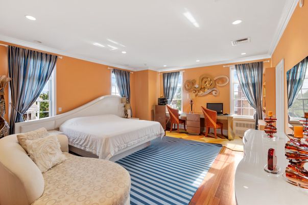 Bedroom, Home Office, Interior, Recessed Lighting, Wood Texture Flooring