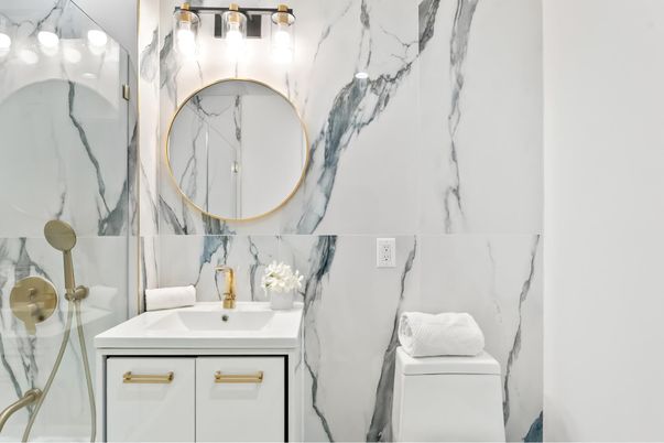 Bathroom, Interior, Marble Walls
