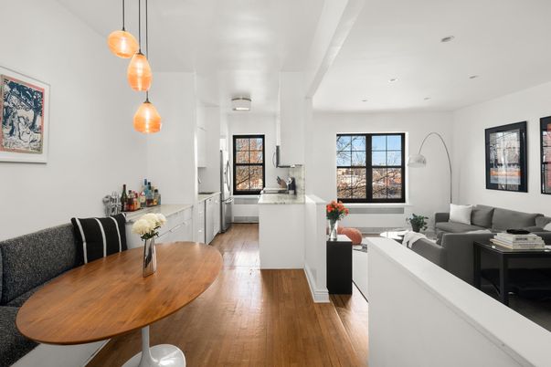 Dining room, Interior, Kitchen, Living room, Pendant Lights, Recessed Lighting, Wood Texture Flooring
