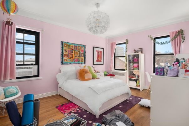 Bedroom, Chandelier, Interior, Wood Texture Flooring