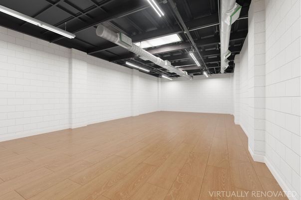 Empty room, Interior, Stone Walls, Wood Texture Flooring
