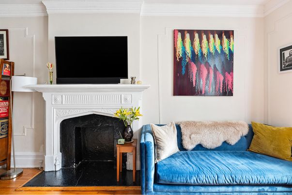 Fireplace, Interior, Wood Texture Flooring