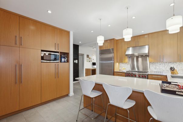 Interior, Kitchen, Pendant Lights, Recessed Lighting, Stainless Steel Appliances