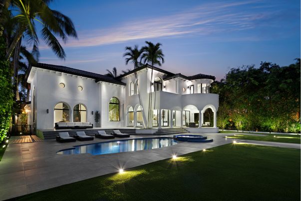 Backyard, Exterior, Facade, Pool, Spanish Mediterranean