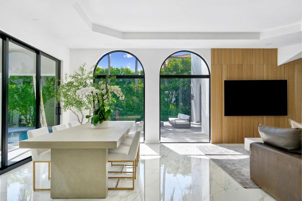 Dining room, Interior, Marble