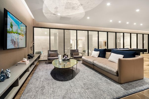 Billiard Table, Game Room, Interior, Living room, Recessed Lighting