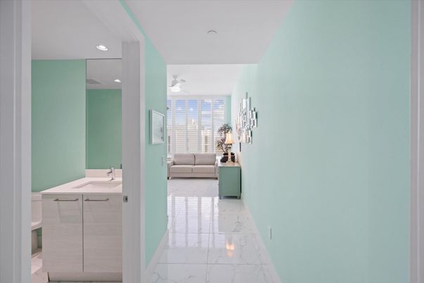 Bathroom, Interior, Marble, Recessed Lighting