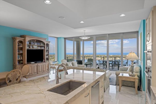 Interior, Kitchen, Living room, Marble, Recessed Lighting, Water