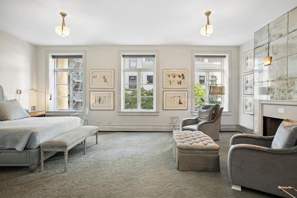 Bedroom, Fireplace, Interior