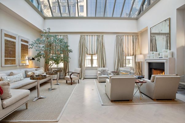 Fireplace, Glass Ceilings, Interior, Living room, Sun Room, Wood Texture Flooring