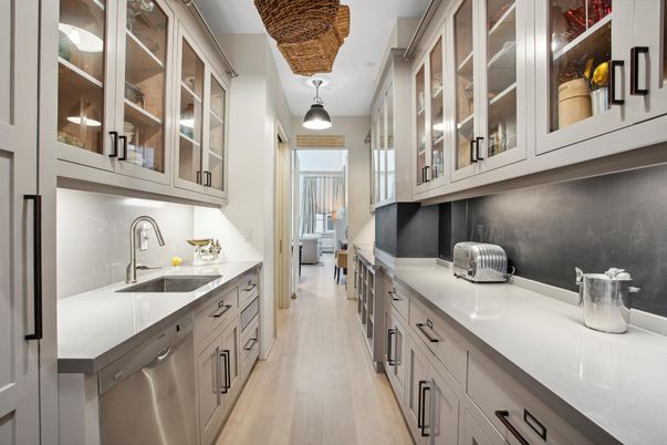 Interior, Kitchen, Pendant Lights, Wood Texture Flooring
