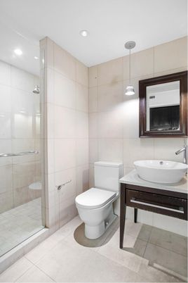 Bathroom, Glass Shower, Interior, Pendant Lights, Recessed Lighting