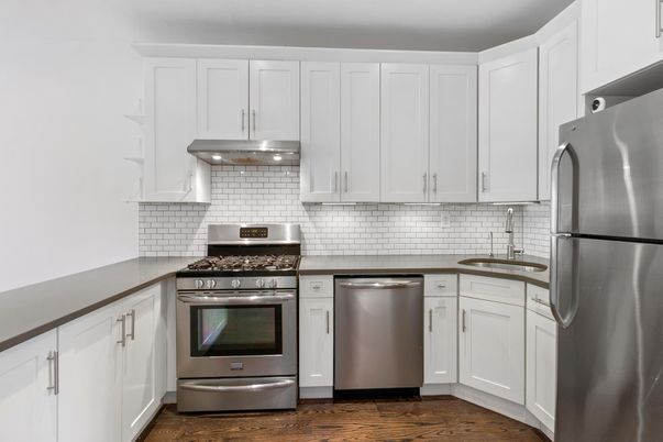 Interior, Kitchen, Stainless Steel Appliances, Wood Texture Flooring
