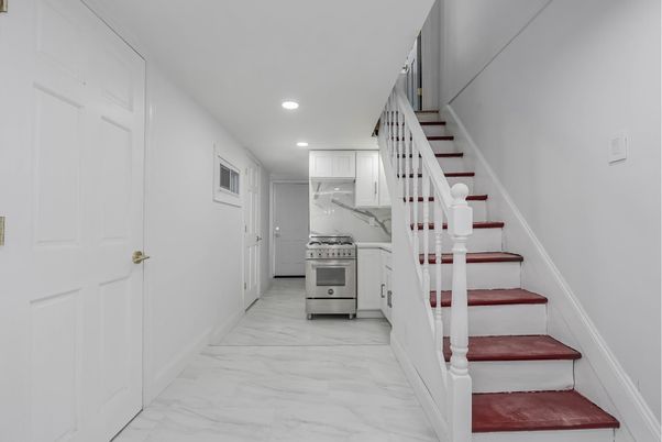 Interior, Kitchen, Marble, Recessed Lighting, Stainless Steel Appliances