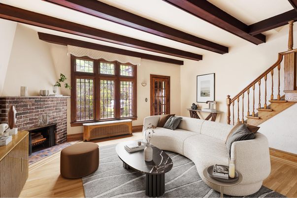 Fireplace, Interior, Living room, Wooden Beams, Wood Texture Flooring