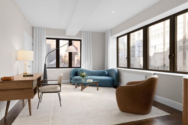 Home Office, Interior, Living room, Recessed Lighting, Wood Texture Flooring