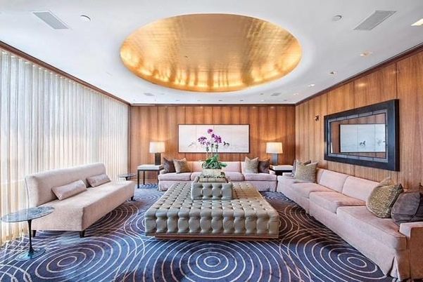 Interior, Living room, Recessed Lighting, Wooden Walls