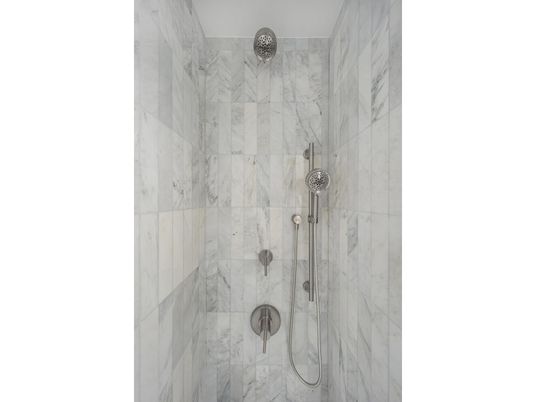 Bathroom, Glass Shower, Interior, Marble Walls
