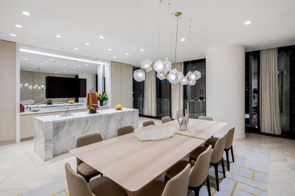 Dining room, Interior, Kitchen, Pendant Lights, Recessed Lighting