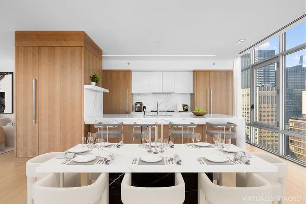 Dining room, Interior, Kitchen, Recessed Lighting, Wood Texture Flooring