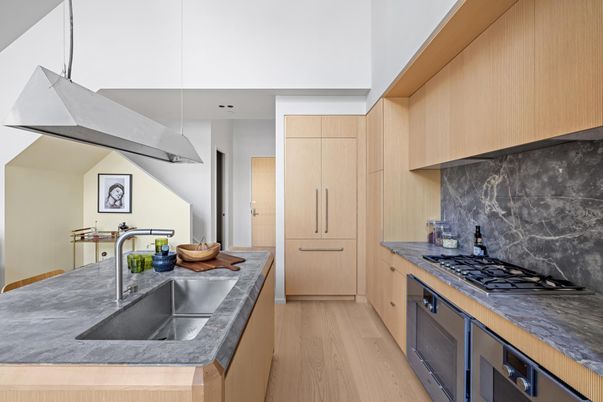 Interior, Kitchen, Pendant Lights, Wood Texture Flooring