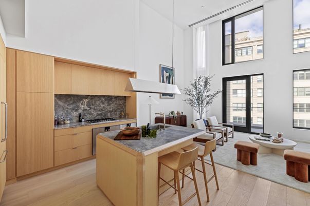 Interior, Kitchen, Pendant Lights, Wood Texture Flooring