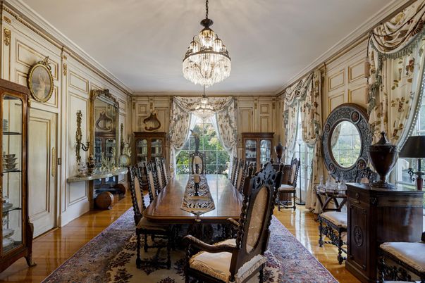 Chandelier, Dining room, Interior, Wood Texture Flooring