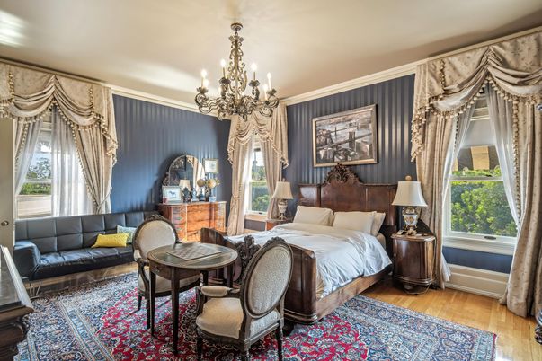 Bedroom, Chandelier, Interior, Wood Texture Flooring