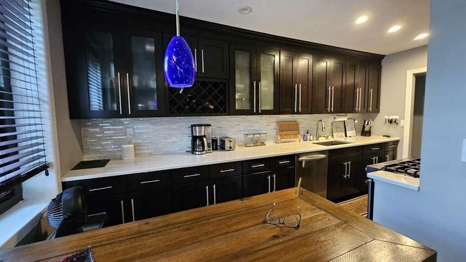 Interior, Kitchen, Pendant Lights, Recessed Lighting, Stainless Steel Appliances