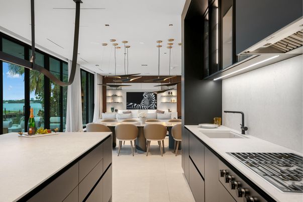 Dining room, Interior, Kitchen, Pendant Lights, Water