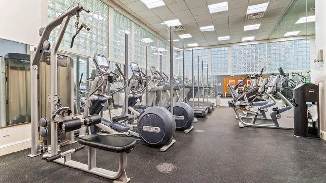 Fitness Equipment, Gym, Interior, Recessed Lighting