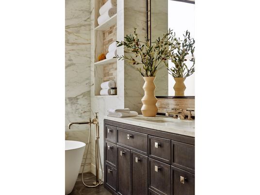 Bathroom, Free Standing Baths, Interior, Marble Walls