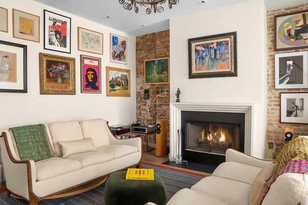 Fireplace, Interior, Living room, Stone Walls