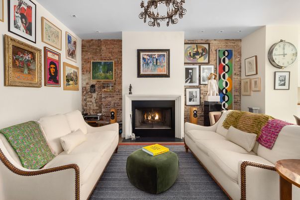 Fireplace, Interior, Living room, Stone Walls