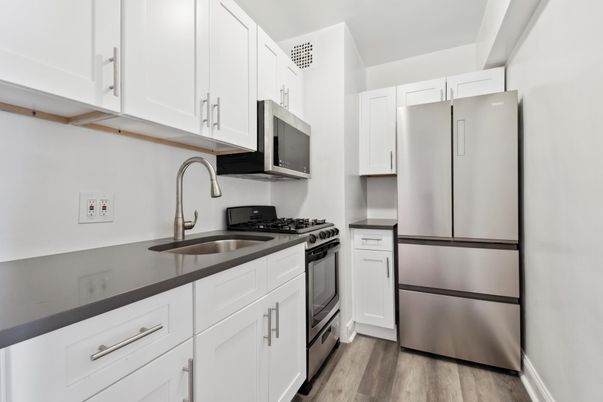 Interior, Kitchen, Stainless Steel Appliances, Wood Texture Flooring