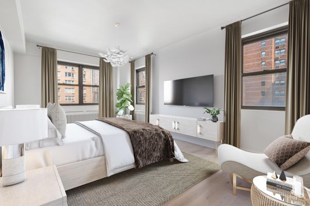 Bedroom, Interior, Pendant Lights, Wood Texture Flooring