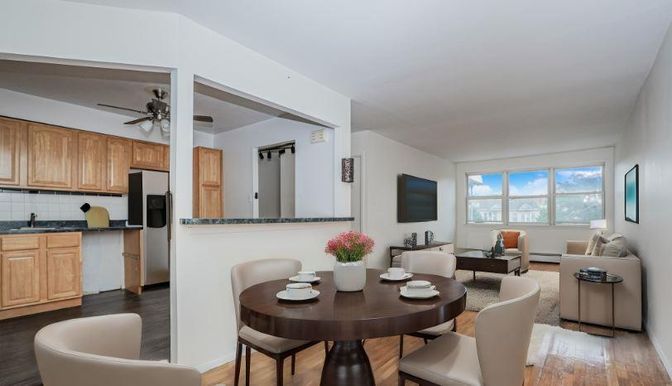 Dining room, Interior, Kitchen, Living room, Wood Texture Flooring