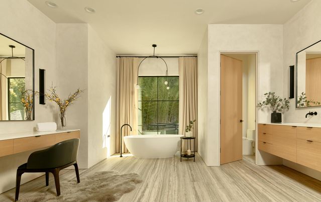 Bathroom, Free Standing Baths, Interior, Recessed Lighting